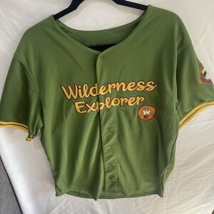 Disney Pixar Up Russell Wilderness Explorers Baseball Jersey Adult Large Green